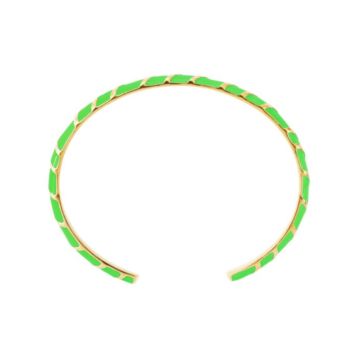 bracelet jonc aimée vert néon cabirol paris